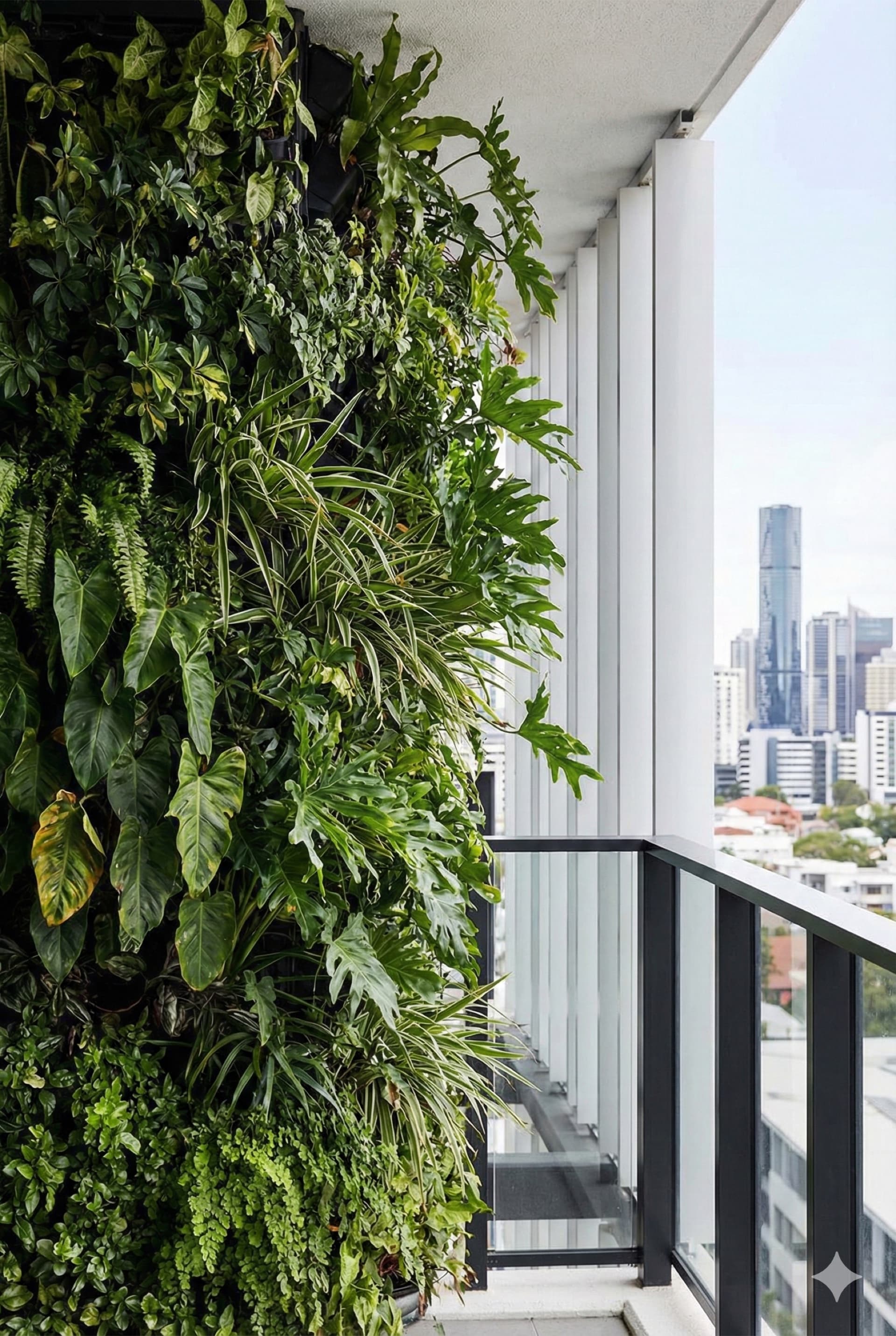 Living wall in modern office terrace