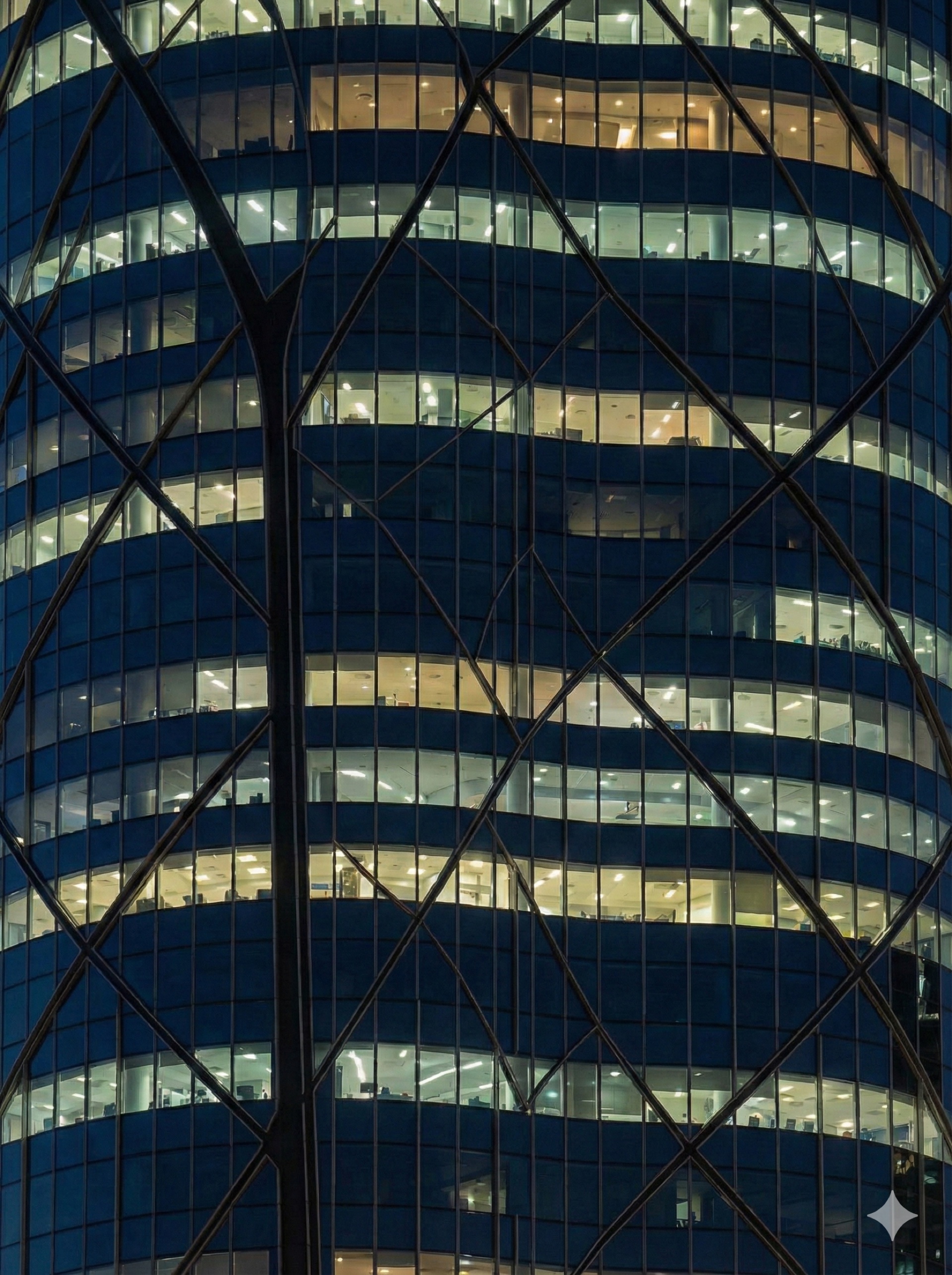 Night-lit office tower